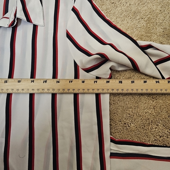 Tommy Hilfiger Tie-Front Colorblocked Tunic Shirt Size Medium - Picture 9 of 10